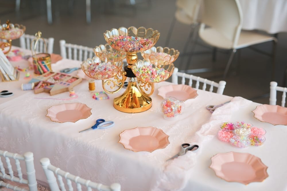 Enchanted Ball craft table with beads and accessories